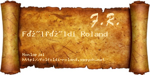 Fölföldi Roland névjegykártya