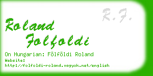 roland folfoldi business card