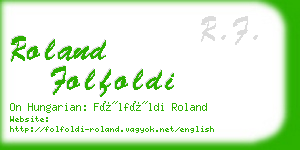 roland folfoldi business card